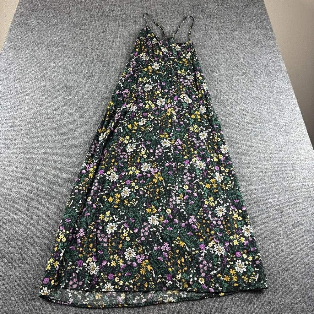 Old Navy Dress Womens S Black Floral Maxi Sundress Boho Cottagecore Garden Party - Picture 1 of 7